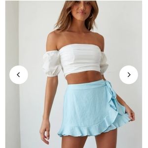 American Threads Light Blue Ruffle Skort